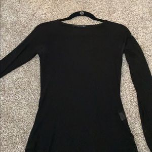 Mesh black long sleeve top
